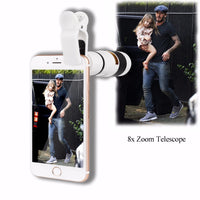 8X Zoom Smart Phone Telephoto Camera Lens / Special Design Clip for iPhone Samsung HTC Smart Phones